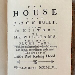 Vintage 1956 Williamsburg Book: The House That Jack Built and two more stores